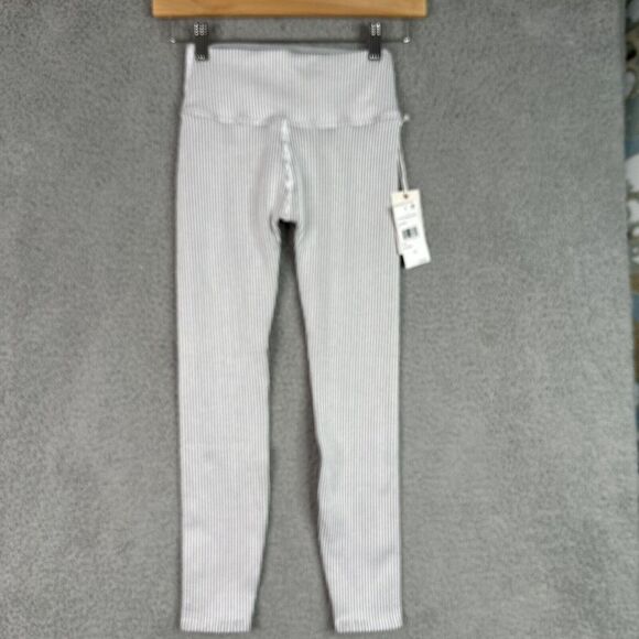 Good American Seamless Ribbed Leggings S/M White Gray Compression NWT - Picture 4 of 14